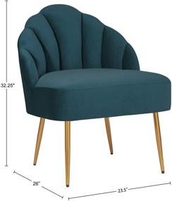 img 1 attached to 🪑 Rivet Sheena Glam Tufted Velvet Shell Chair by Amazon Brand - 23.5 inches Wide - Teal