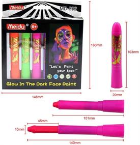 img 2 attached to 🎃 Luminous Face Paint Crayons - Washable Halloween Makeup - Non-Toxic Fluorescent Body Markers