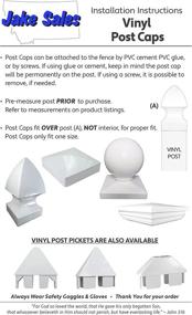 img 1 attached to 🔝 Jake Sales 4" Vinyl Post Cap - Enhance Your Vinyl Fence Posts with Pyramid Style Caps - White PVC/Vinyl Fence Post Cap for 4" x 4" Vinyl Fence Post