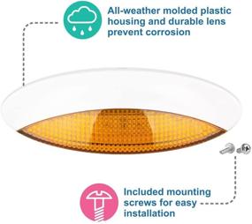 img 1 attached to Lumitronics RV LED Euro-Style Porch Light - Amber Lens (White)