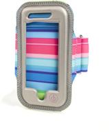 chic buds iphone 5 armband with open screen access (fiesta stripe) logo