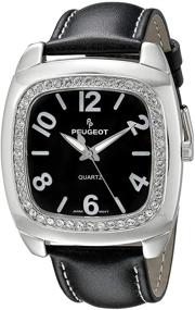 img 4 attached to ⌚ Женские наручные часы Peugeot с кристальной бирюзовой вершинкой, удобным циферблатом с четким отображением и ярким кожаным ремешком Boyfriend Size