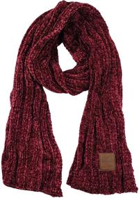 img 4 attached to C C Womens Chenille Ribbed Scarf Black Women's Accessories in Scarves & Wraps