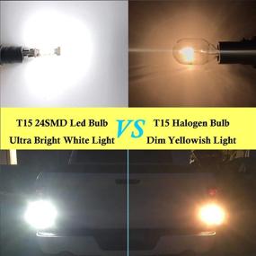 img 2 attached to 🚗 Highly Luminous T15 912 W16W LED Car Bulb Upgrade - 921 LED Bulbs with Advanced 3030 Chipsets, CANBUS Technology, 24-SMD, Ideal for Backup Reverse Lights - 6000K Xenon White (4pcs/Pack)