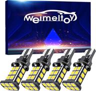 🚗 highly luminous t15 912 w16w led car bulb upgrade - 921 led bulbs with advanced 3030 chipsets, canbus technology, 24-smd, ideal for backup reverse lights - 6000k xenon white (4pcs/pack) logo