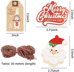img 3 attached to 🎄 Colorful Christmas Tag Set - 150 Pieces with Assorted Patterns, Plus 30M of Red and Green String - Ideal for Party Decorations and Tree Ornaments