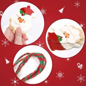 img 2 attached to 🎄 Colorful Christmas Tag Set - 150 Pieces with Assorted Patterns, Plus 30M of Red and Green String - Ideal for Party Decorations and Tree Ornaments