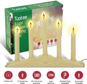 img 1 attached to Tupkee Christmas Candolier Window Candles: Flickering Bulbs, 5-Lights Indoor Candelabra