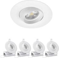 💡 4-pack 12w 4-inch gimbal recessed ceiling light eyeball trim with junction box, dimmable can-killer airtight downlight 1000lm 100w equivalent, etl-listed | 3000k warm white логотип