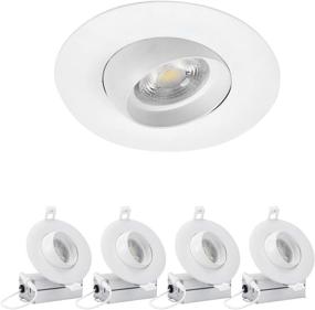 img 4 attached to 💡 4-Pack 12W 4-Inch Gimbal Recessed Ceiling Light Eyeball Trim with Junction Box, Dimmable Can-Killer Airtight Downlight 1000lm 100W Equivalent, ETL-Listed | 3000K Warm White