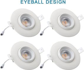 img 3 attached to 💡 4-Pack 12W 4-Inch Gimbal Recessed Ceiling Light Eyeball Trim with Junction Box, Dimmable Can-Killer Airtight Downlight 1000lm 100W Equivalent, ETL-Listed | 3000K Warm White