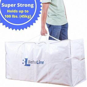 img 3 attached to 45x22x16 Inches Extra Large Storage Bag - Heavy Duty Tote with 100 lbs. Max Load - Tear-resistant & Water-resistant - Polypropylene Woven Cloth & Zippers