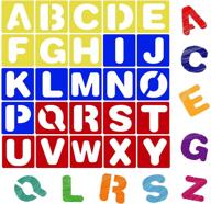🎨 karty alphabet letter stencil set - large 6 inch plastic abc stencils for painting, lettering, and drawing - perfect for kids and adults - ideal for protest posters and arts/crafts projects logo