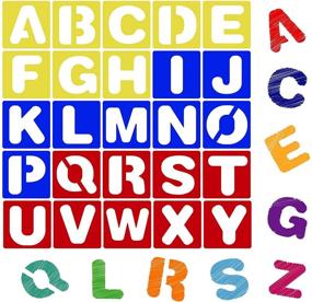 img 4 attached to 🎨 Karty Alphabet Letter Stencil Set - Large 6 Inch Plastic ABC Stencils for Painting, Lettering, and Drawing - Perfect for Kids and Adults - Ideal for Protest Posters and Arts/Crafts Projects