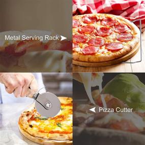 img 2 attached to 🍕 PentaQ 4-Piece Pizza Stone Set: 15" Grill and Oven Pizza Stone with Stainless Steel Pizza Peel, Rack, and Cutter – Cordierite Baking Stone