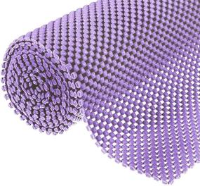 img 4 attached to 🔮 Non-Slip Grid Pattern Shelf Liner Drawer Liner for Kitchen Cabinets - Light Purple