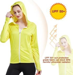 img 2 attached to 👚 Stay Stylish & Protected: Women's UPF 50+ Sun Protection Shirt with Full Zip Hoodie & Pockets