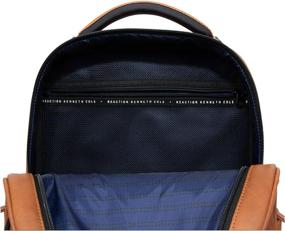 img 1 attached to 🎒 Kenneth Cole On Track Pack Vegan Leather 15.6” Laptop & Tablet Bookbag Anti-Theft RFID Backpack for School, Work, & Travel, Cognac, Laptop" - optimized product name: "Kenneth Cole On Track Pack Vegan Leather 15.6” Laptop & Tablet Bookbag Anti-Theft RFID Backpack - Cognac