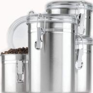 🔒 stainless steel canister set with acrylic lid and locking clamp - anchor hocking, round, 4-piece set - 24954 логотип