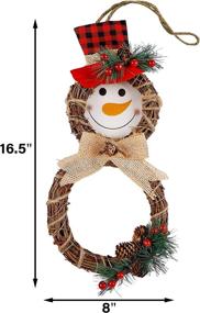 img 2 attached to 🎄 LED-Lit Happy Trees Christmas Wreath with Snowman Garlands - Festive Indoor/Outdoor Xmas Decor for Walls, Front Doors, & Home