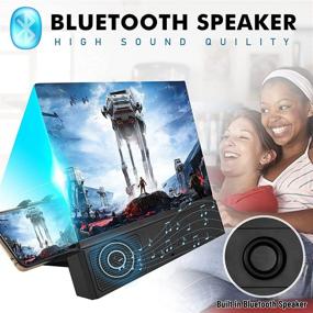 img 1 attached to HD видео усилитель держатель для смартфона с Bluetooth-динамиком - складной увеличитель экрана длиной 14 дюймов для мобильного телефона, универсальный увеличитель экрана