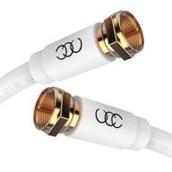 🔌 6ft coaxial cable triple shielded cl3 in-wall rated gold plated connectors - rg6 digital audio video cable with male f connector pin logo