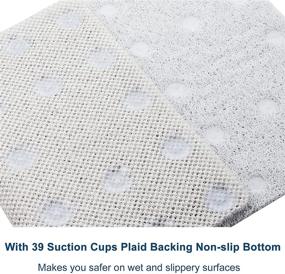 img 2 attached to 🛁 Non Slip Bathtub Mat for Bathroom Showers - Soft Plastic Loofah Shower Mats with 39 Suction Cups: Comfort and Fast Drying, 29x17 Inches