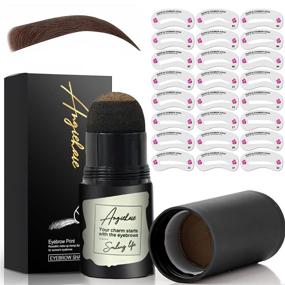 img 4 attached to 👁️ Effortless Eyebrows: 24 Pc Eyebrow Stamp Stencil Kit with Brow Definer, Tint, and Shaping Tools