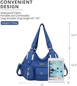 img 1 attached to 👜 Просторные мягкие сумки-хобо из замшевой кожи для женщин - стильная уличная сумка с множеством карманов - модная тотовая сумка...