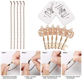 img 3 attached to 🔑 WODEGIFT 100 Pcs Key Bottle Opener Set - Vintage Skeleton Key with Escort Tag Cards and Chains - Perfect Wedding Favors/Christmas/Party Essential in Rose Gold