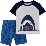 cozy and stylish toddler boys cotton clothing sets: short sleeve tee and shorts logo