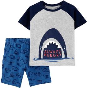 img 1 attached to Cozy and Stylish Toddler Boys Cotton Clothing Sets: Short Sleeve Tee and Shorts