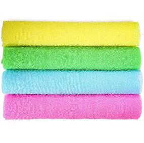 img 3 attached to 🛀 BlueZOO 4-Pack Exfoliating Bath Cloth, 35 Inches, Beauty Skin Wash Towel, Magic Shower Washcloth for Body, in 4 Colors