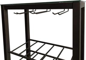 img 2 attached to 🍷 Kings Brand Furniture - Calhan Wine Rack Storage Table with Glass Holder