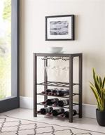 🍷 kings brand furniture - calhan wine rack storage table with glass holder logo