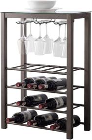 img 3 attached to 🍷 Kings Brand Furniture - Calhan Wine Rack Storage Table with Glass Holder