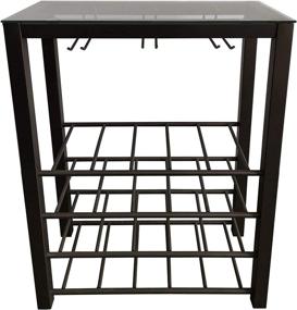 img 1 attached to 🍷 Kings Brand Furniture - Calhan Wine Rack Storage Table with Glass Holder