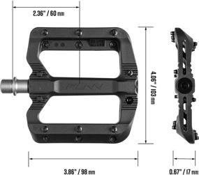 img 2 attached to 🚲 Funn Black Magic Flat Mountain Bike Pedals – Wide Platform BMX Bicycle Pedal Set, 9/16" CrMo Axle