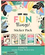 🎉 all the fun things sticker book: 180 pcs of trending phrases, icons, and elegant blooms & things! logo