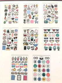 img 3 attached to 🎉 All The Fun Things Sticker Book: 180 pcs of Trending Phrases, Icons, and Elegant Blooms & Things!