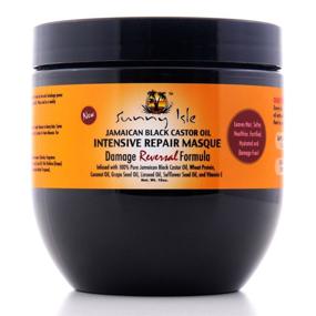 img 1 attached to 🌞 Sunny Isle Jamaican Castor Oil Intensive Repair Masque – 16oz, Black & Coconut Blend: Revitalizing Hair Treatment