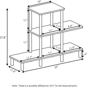 img 3 attached to 🌟 Stylish and Functional: FURINNO Turn-N-Tube 3-Tier Design Display Rack in Espresso/Black