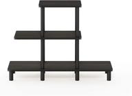 🌟 stylish and functional: furinno turn-n-tube 3-tier design display rack in espresso/black logo