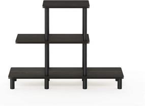 img 4 attached to 🌟 Stylish and Functional: FURINNO Turn-N-Tube 3-Tier Design Display Rack in Espresso/Black