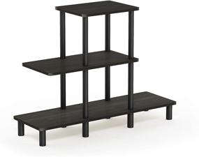 img 2 attached to 🌟 Stylish and Functional: FURINNO Turn-N-Tube 3-Tier Design Display Rack in Espresso/Black