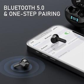 img 1 attached to Hi-Fi Stereo Bluetooth 5.0 Wireless Earbuds with Active Noise Cancelling, 🎧 32H Playtime, IP7 Waterproof, Mic, and Type C - Ideal for Travel, Gym