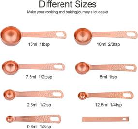 img 3 attached to Premium Rose Gold Stainless Steel Measuring Spoons Set - 7 Metal Spoons + Ring & Lever