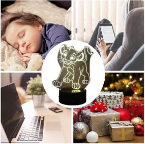 img 1 attached to 🦁 Laysinly The Lion 3D Night Light: Simba Kids LED for Bedroom – Touch, Remote Control, USB Powered – Multicolor Lighting for Birthday & Holiday Decoration