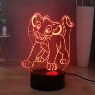 🦁 laysinly the lion 3d night light: simba kids led for bedroom – touch, remote control, usb powered – multicolor lighting for birthday & holiday decoration логотип