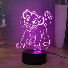 img 3 attached to 🦁 Laysinly The Lion 3D Night Light: Simba Kids LED for Bedroom – Touch, Remote Control, USB Powered – Multicolor Lighting for Birthday & Holiday Decoration